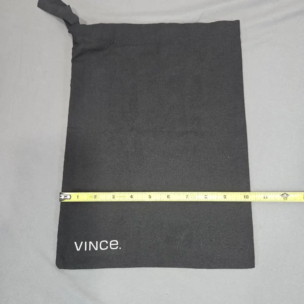 Vince Black Flannel Cotton Drawstring Dust Bag Small Shoe Pouch 14x10